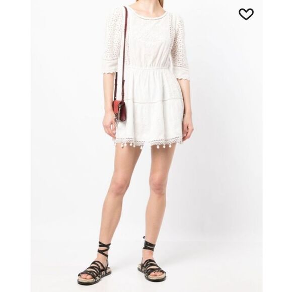 LoveShackFancy novalie broderie-anglaise mini dress - Picture 1 of 13